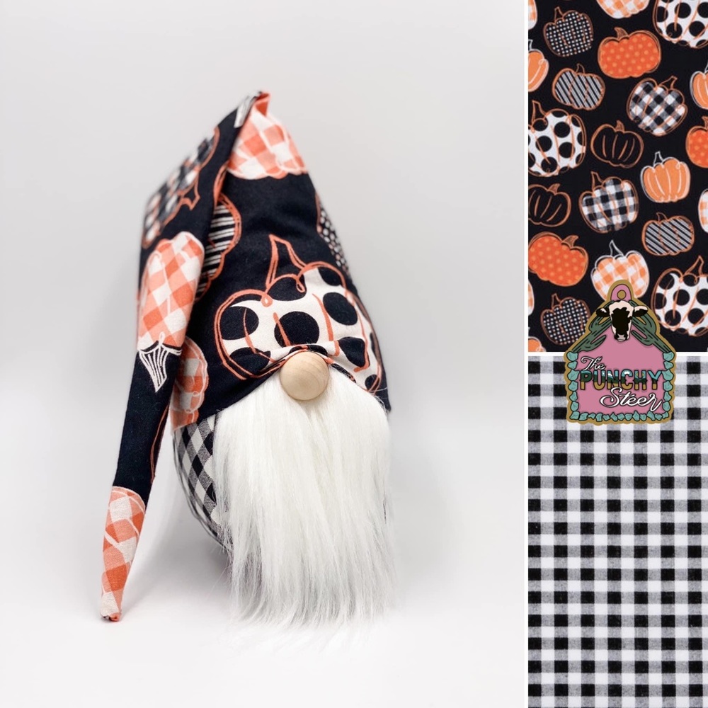 Patterned Pumpkin Gnome